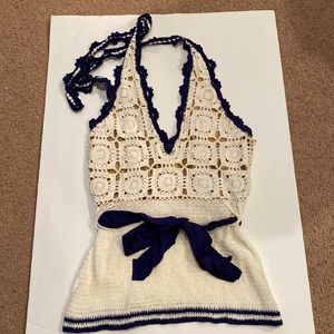 Crochet top with removable belt - NWOT